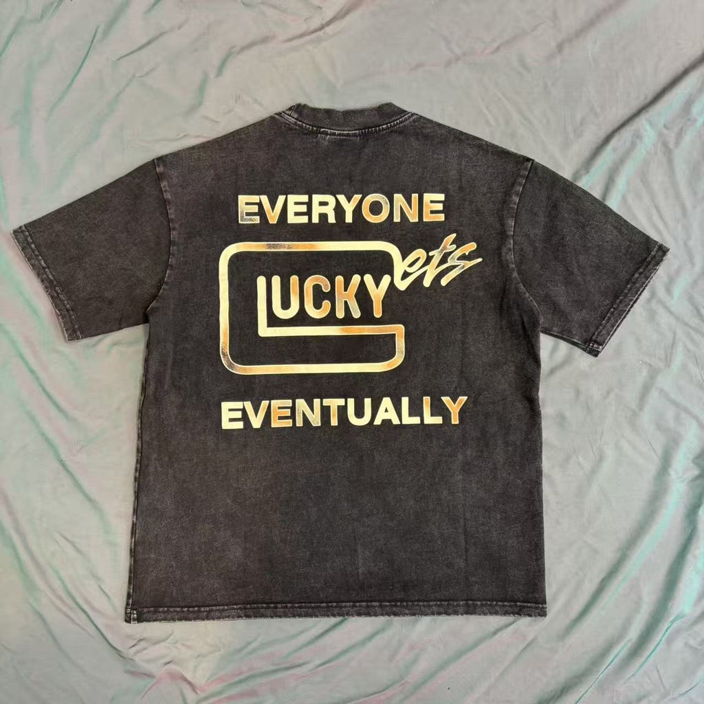 TRIPLE SEVENS Lucky Eventually Washed Graphic T-Shirt — back