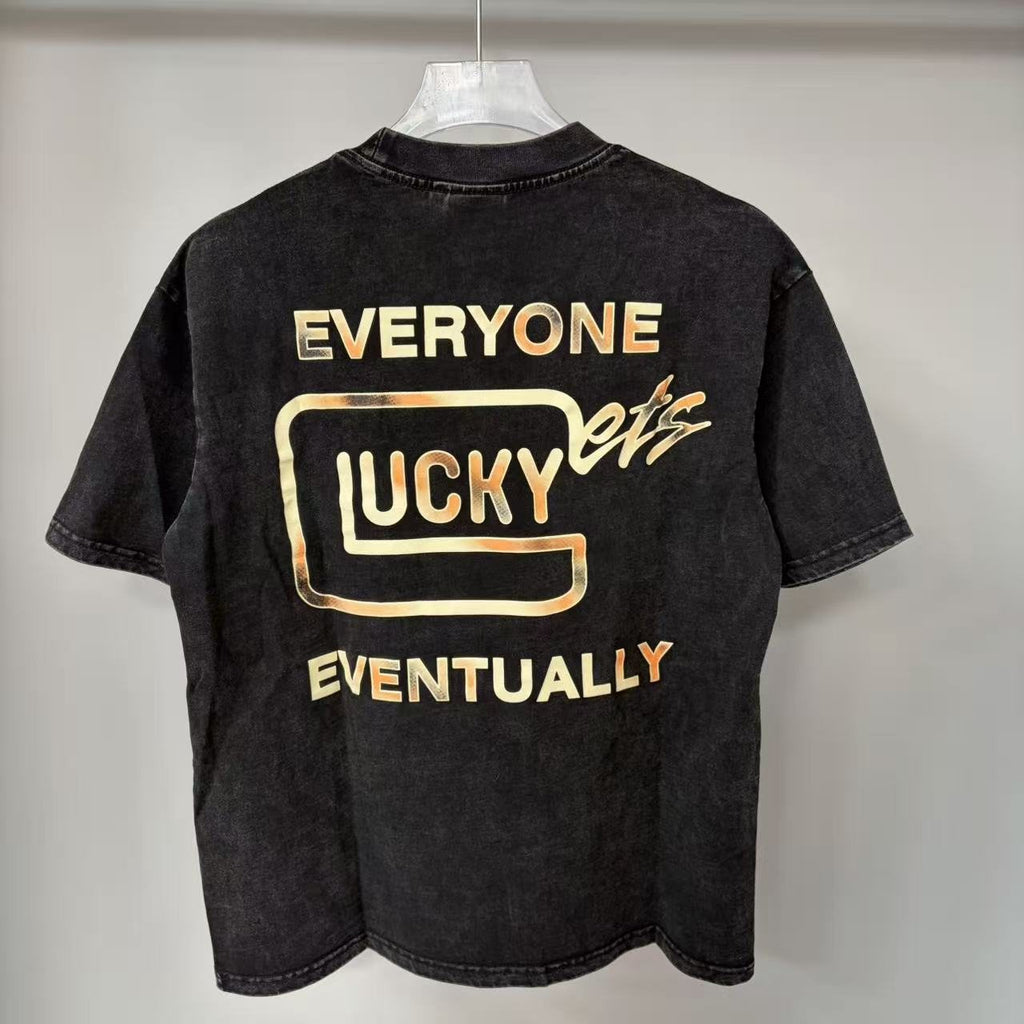 TRIPLE SEVENS Lucky Eventually Washed Graphic T-Shirt — back
