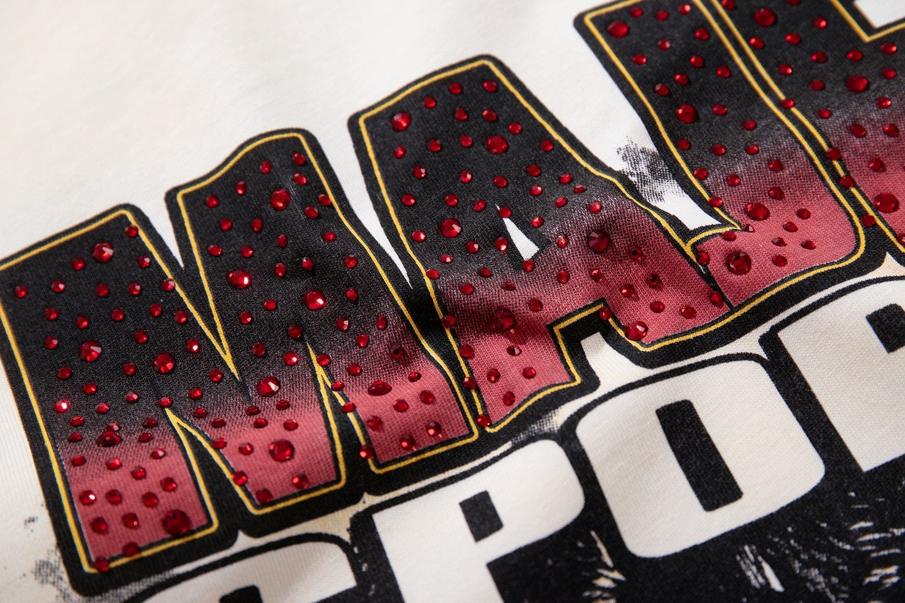 MAJESTIK Off White Graphic Sleeveless T-Shirt — detail