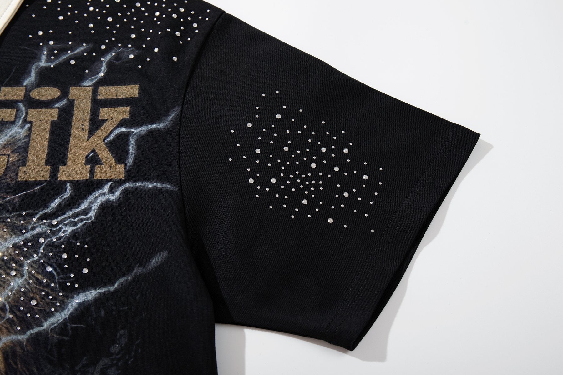 MAJESTIK Black Racing Graphic Polo Shirt — detail