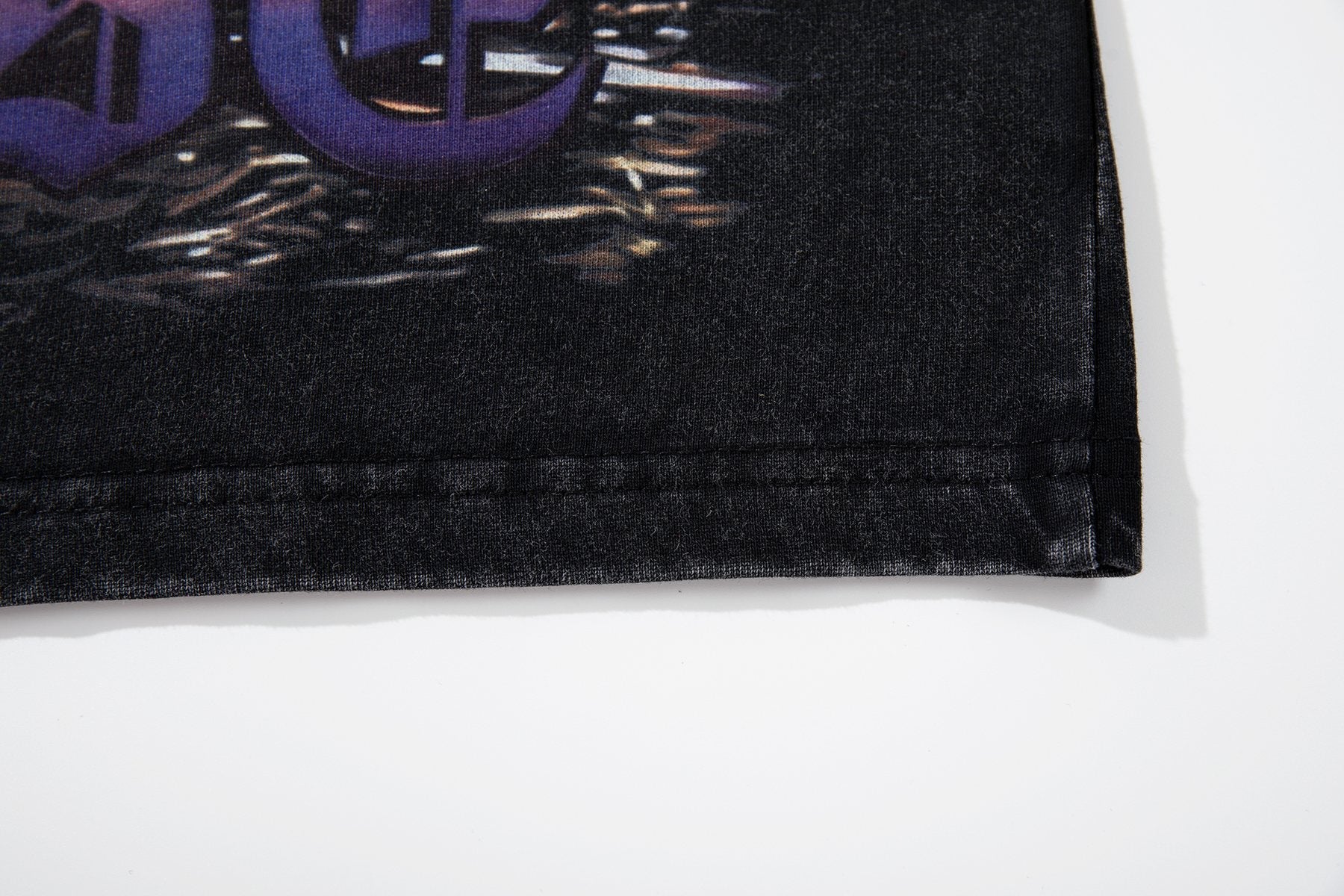 MAJESTIK Washed Black Rhinestone Graphic T-Shirt — detail
