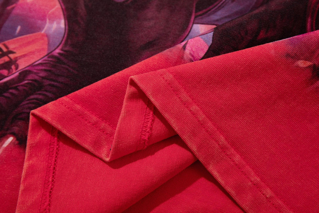 MAJESTIK Football Graphic Washed Short-Sleeve T-Shirt — detail