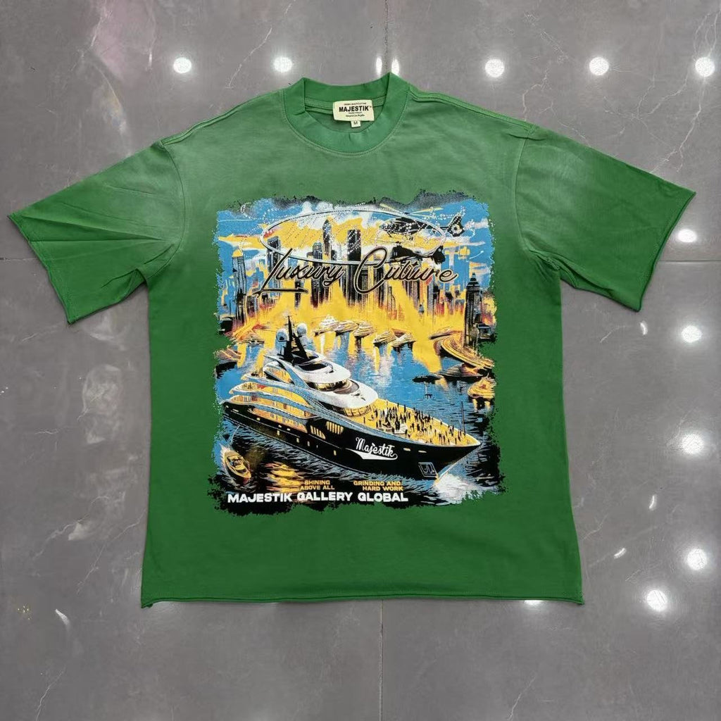 MAJESTIK Luxury Culture Yacht Graphic T-Shirt — front