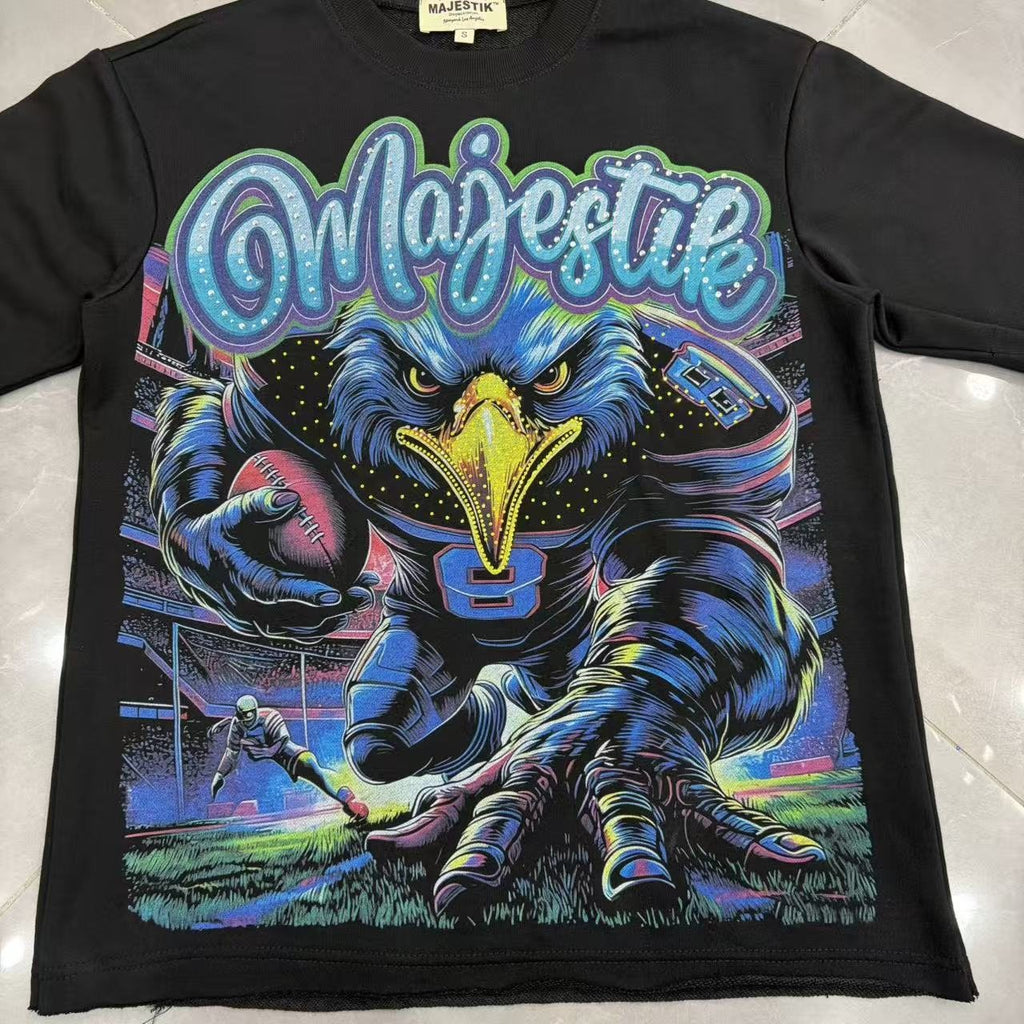 MAJESTIK Eagle Script Graphic Short-Sleeve T-Shirt — front