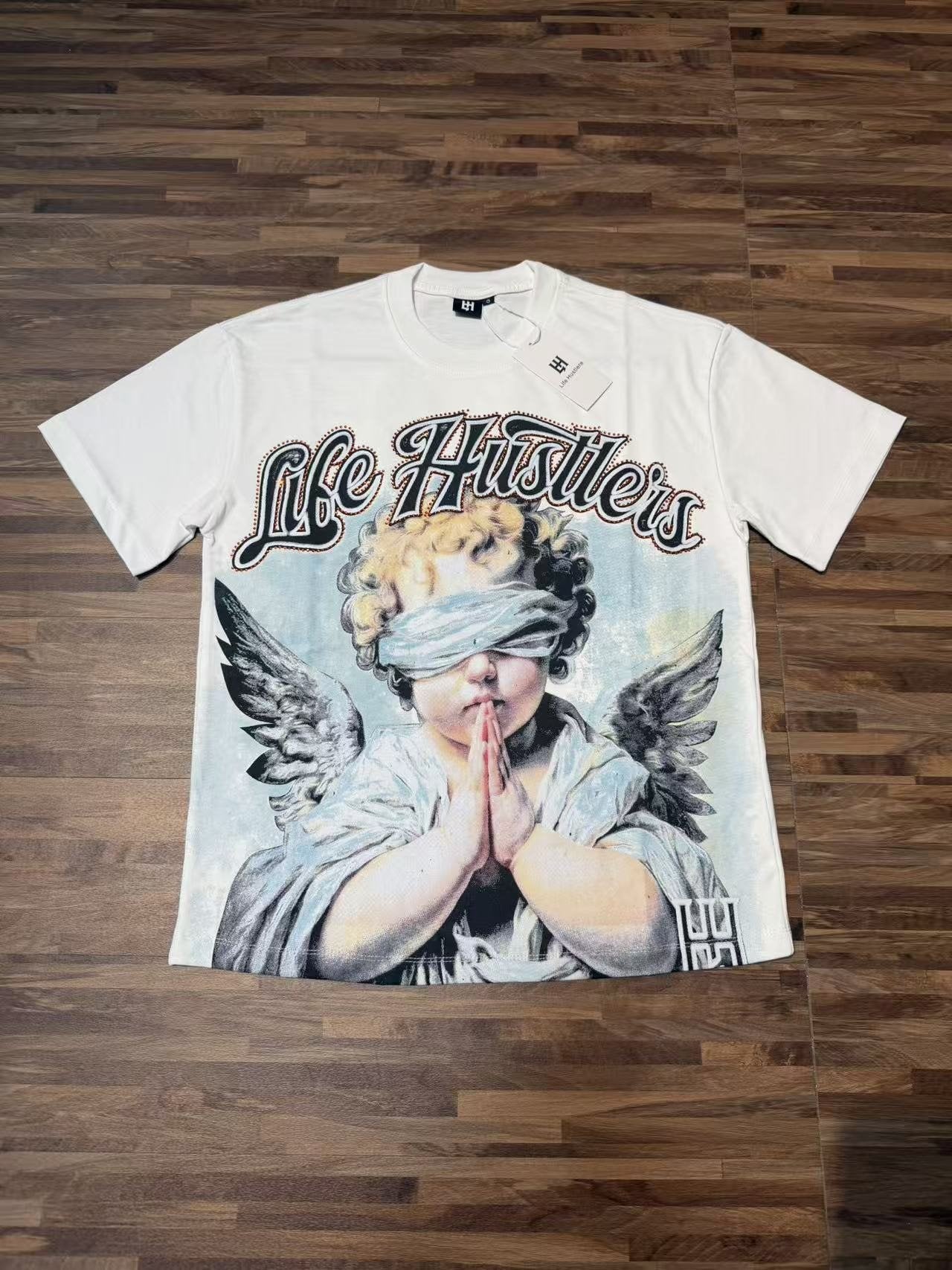 Life Hustlere Angel H-Back Graphic T-Shirt — front