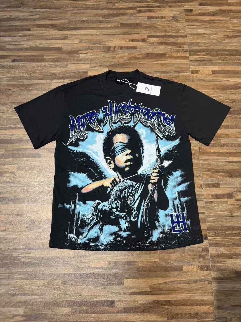 Life Hustlere Rhinestone Graphic T-Shirt — front