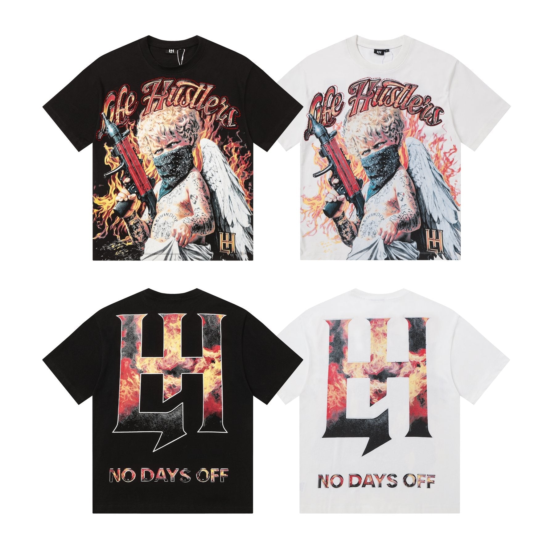 Life Hustlere No Days Off Graphic T-Shirt — comparison
