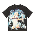 Life Hustlere Blue & White Graphic Black T-Shirt — hero
