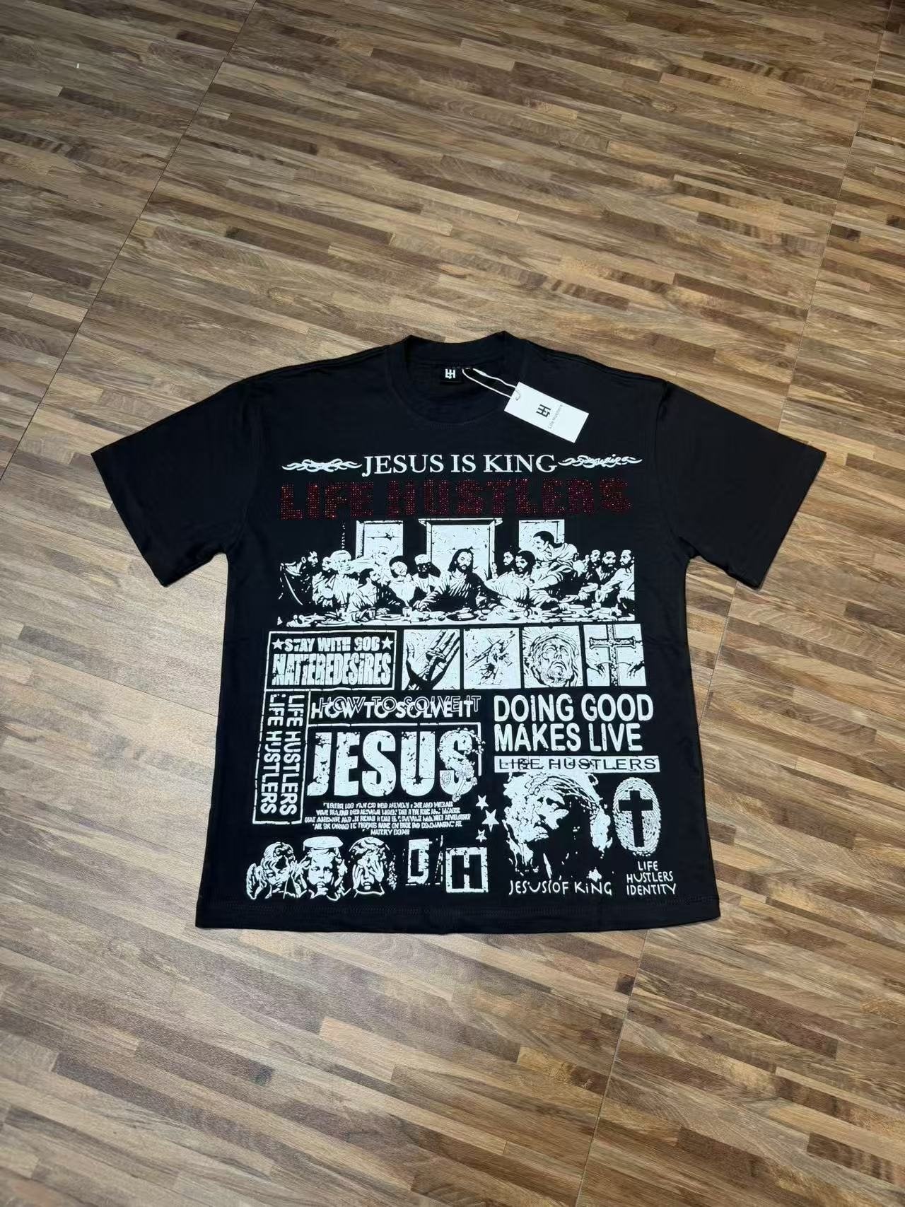 Life Hustlere Jesus Is King Graphic Short-Sleeve T-Shirt — front