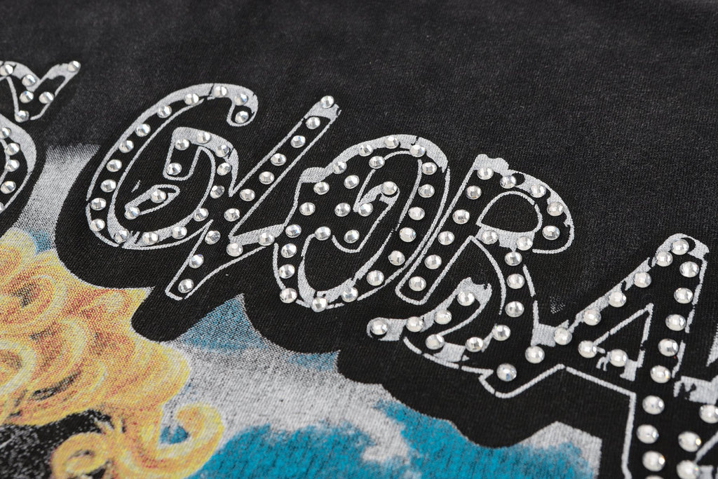 SAINT Washed Black Global Graphic T-Shirt — detail