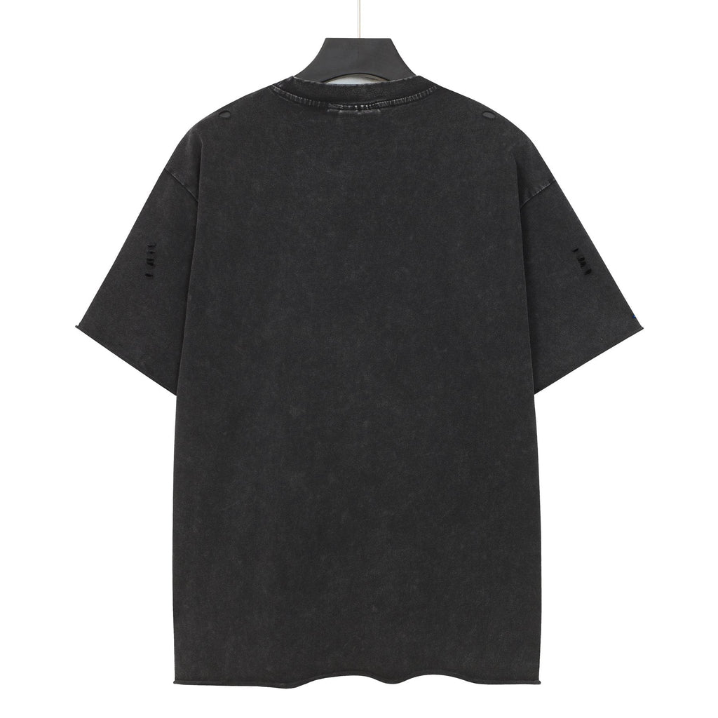 SAINT Jesus Graphic Washed Black T-Shirt — back