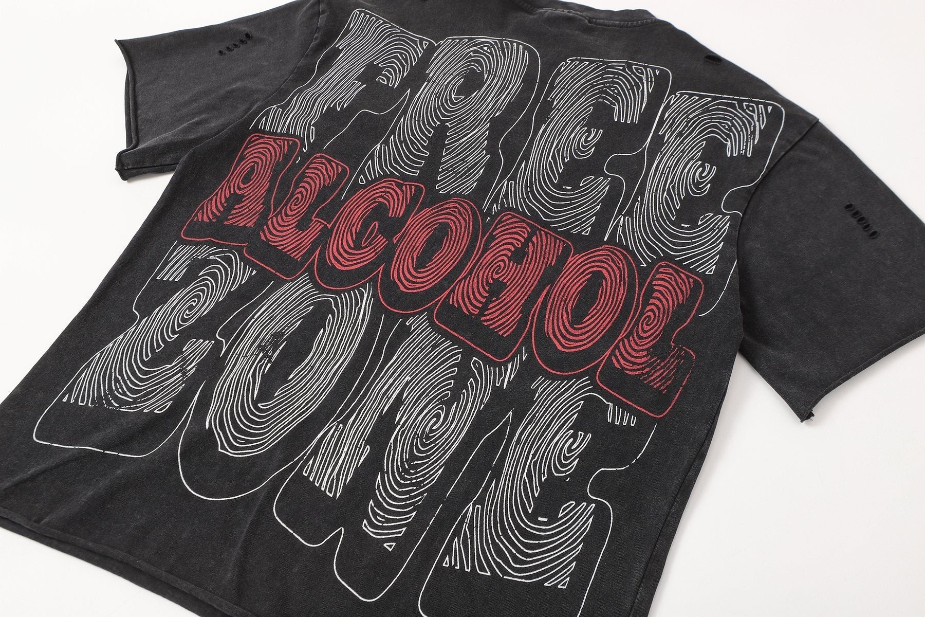 SAINT Free Alcohol Washed Black Graphic T-Shirt — detail