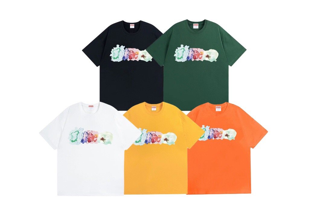 Supreme Watercolor Logo Graphic T-Shirt — comparison