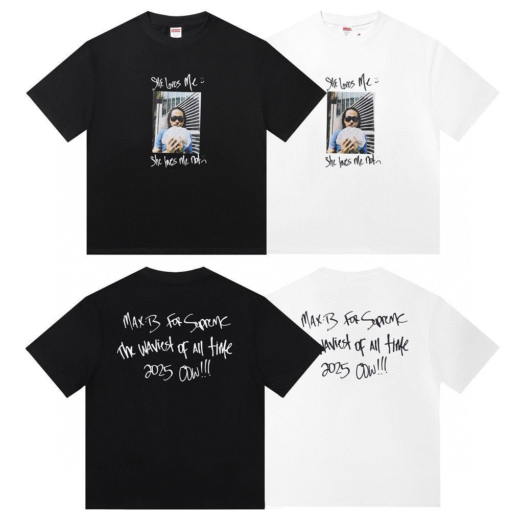 Supreme She Loves Me Graphic Short-Sleeve T-Shirt — comparison
