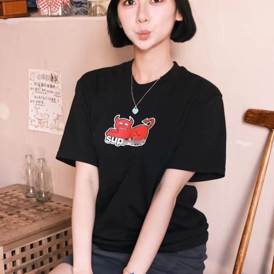Supreme Devil Cat Graphic Short-Sleeve T-Shirt — context
