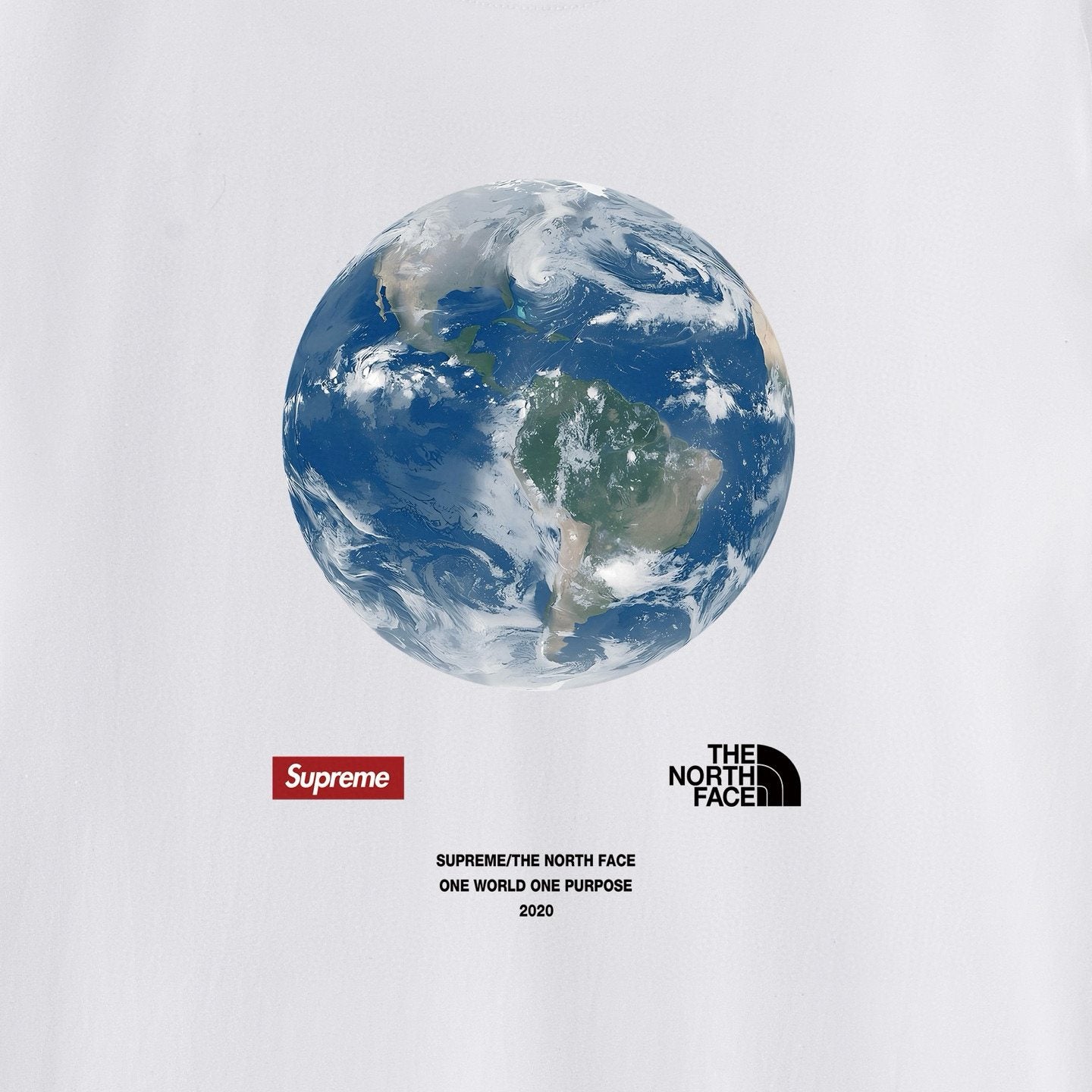 Supreme One World Earth Graphic T-Shirt — fabric_closeup