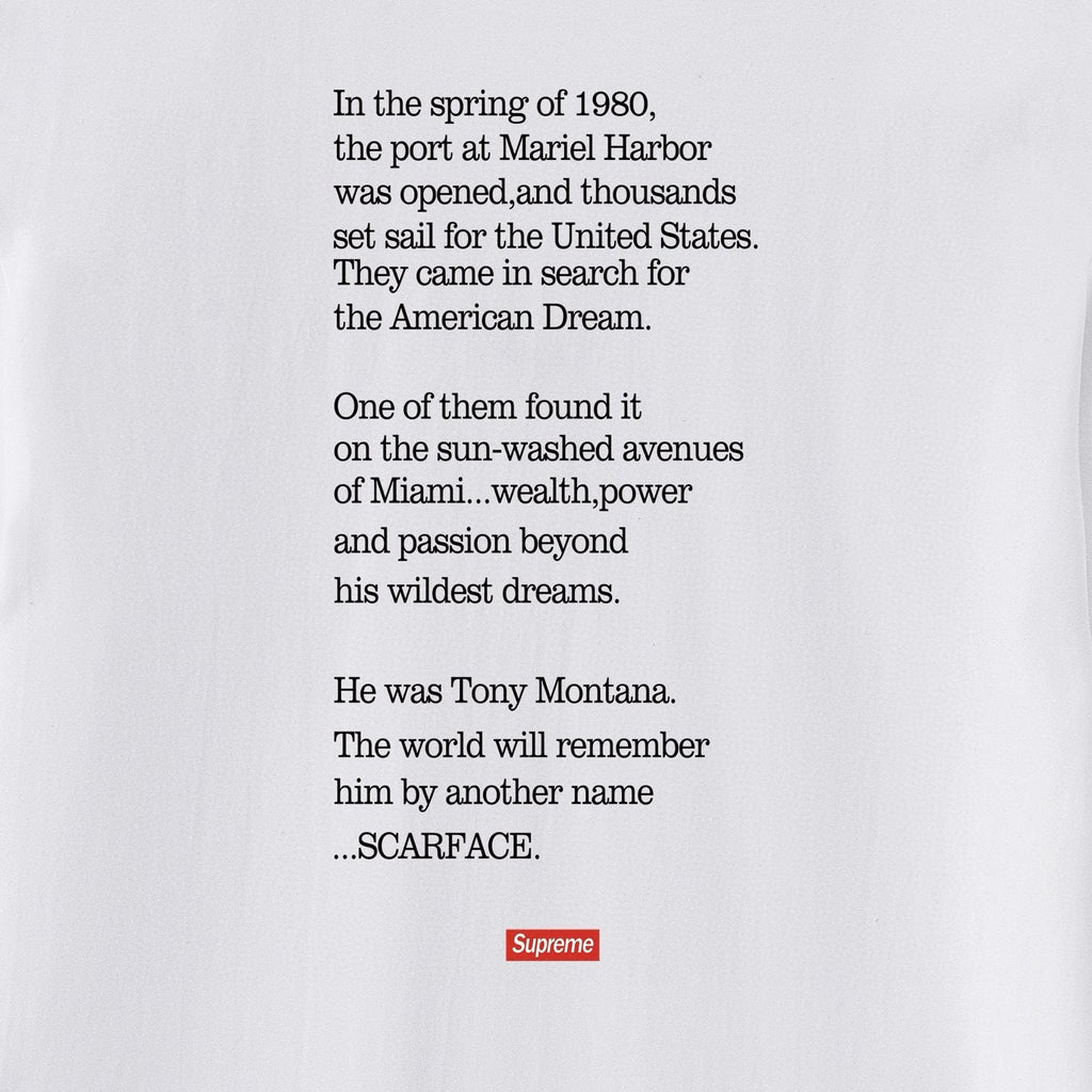 Supreme Scarface Movie Poster Graphic Short-Sleeve T-Shirt — detail