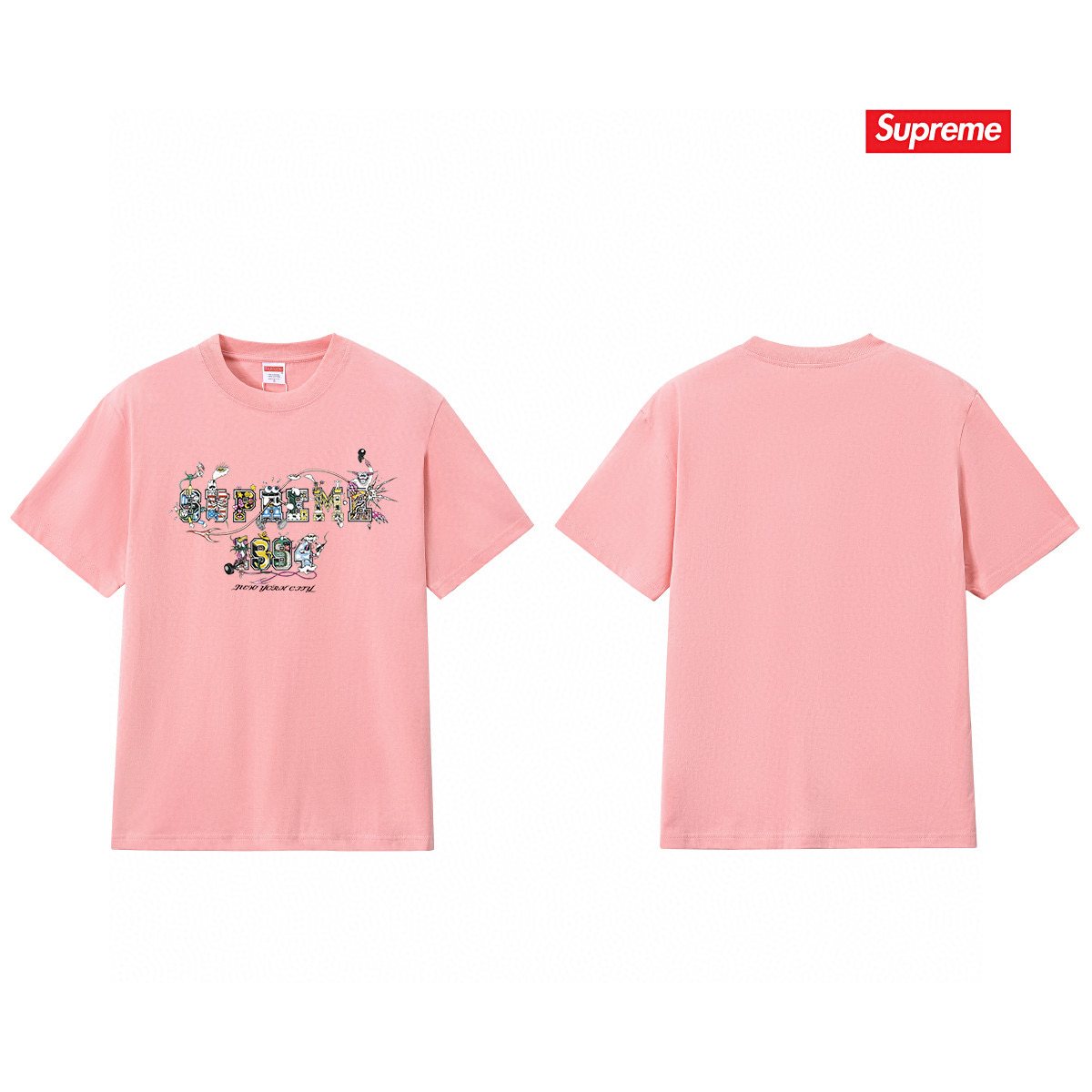 Supreme Cartoon Letter Graphic T-Shirt — back