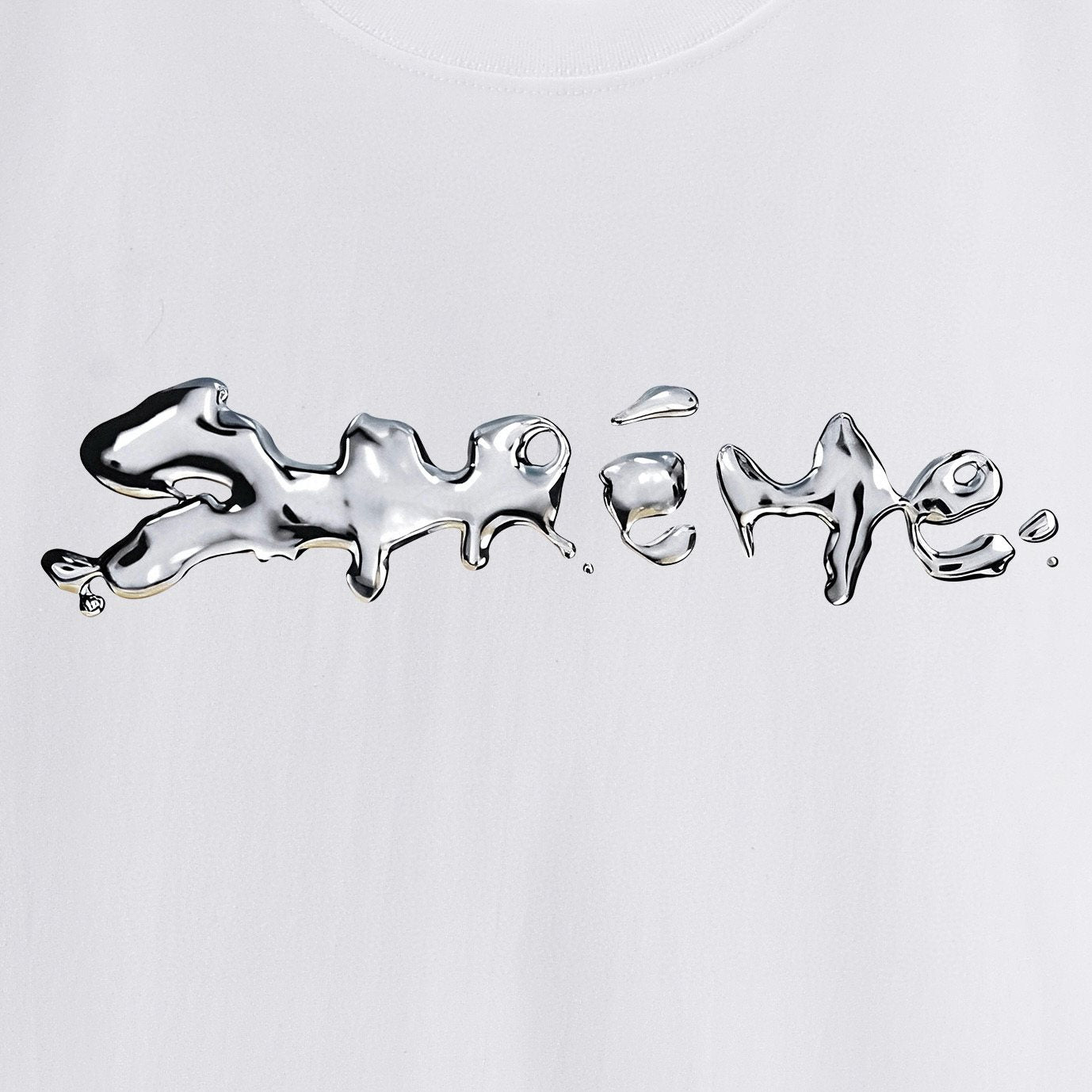 Supreme Chrome Wordmark Short-Sleeve T-Shirt — fabric_closeup