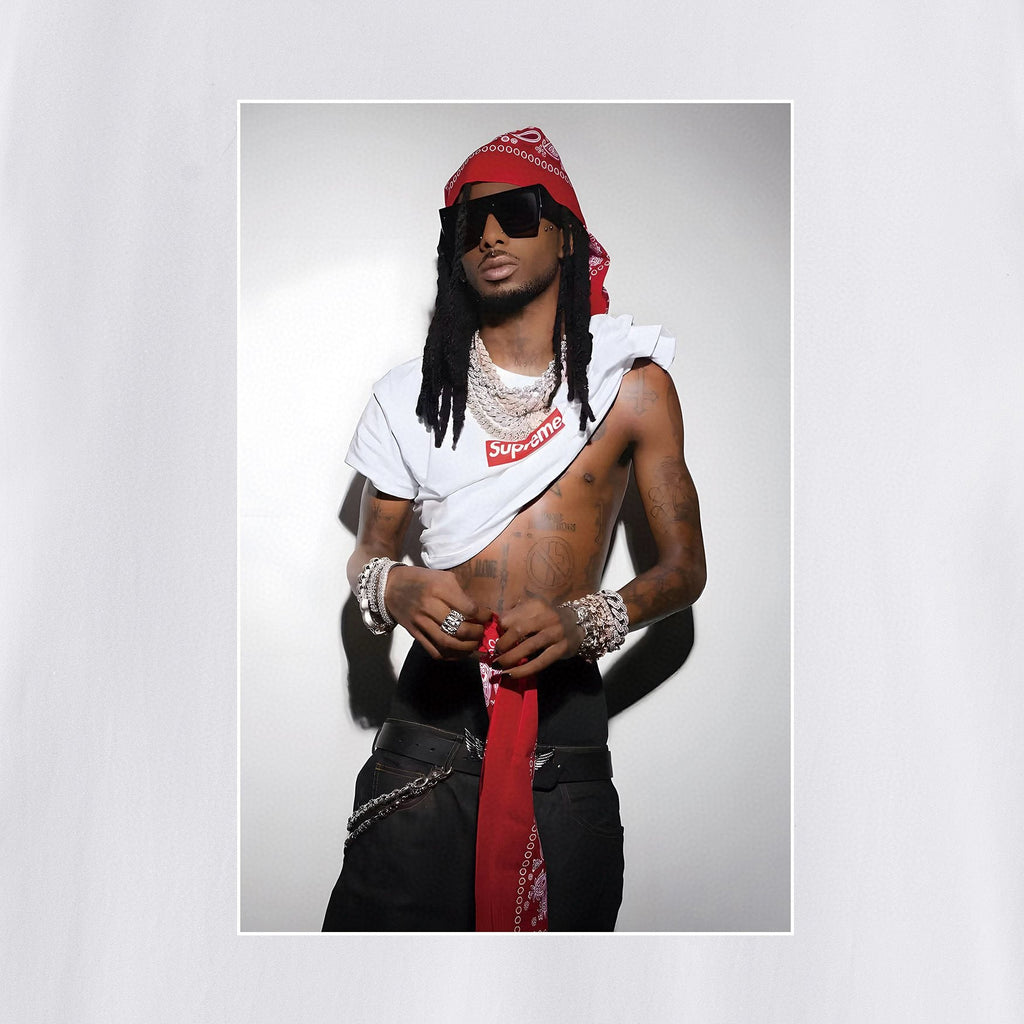 Supreme Playbi Caarti Portrait Graphic T-Shirt — detail