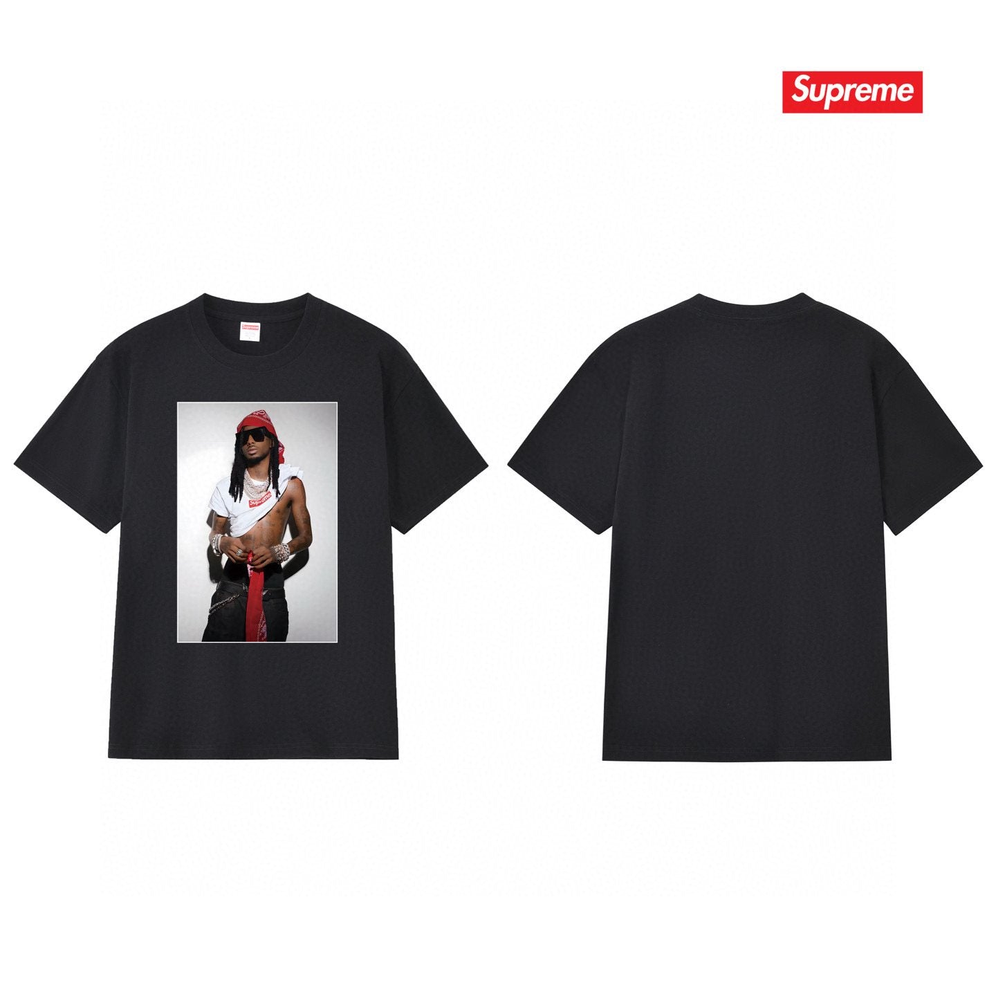Supreme Playbi Caarti Portrait Graphic T-Shirt — back