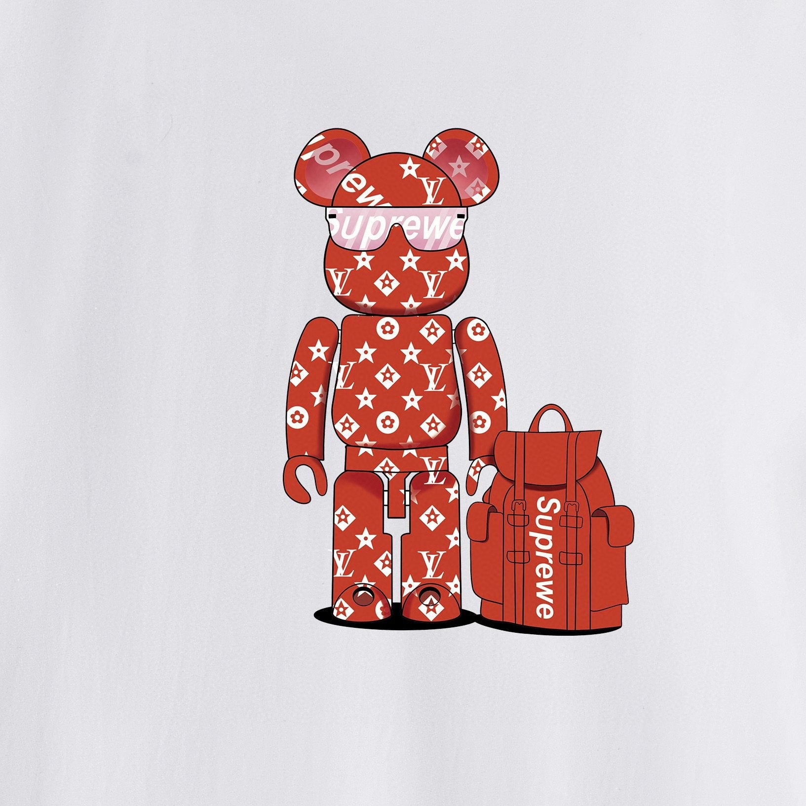 Supreme Bear-and-Bag Graphic Short-Sleeve T-Shirt — fabric_closeup