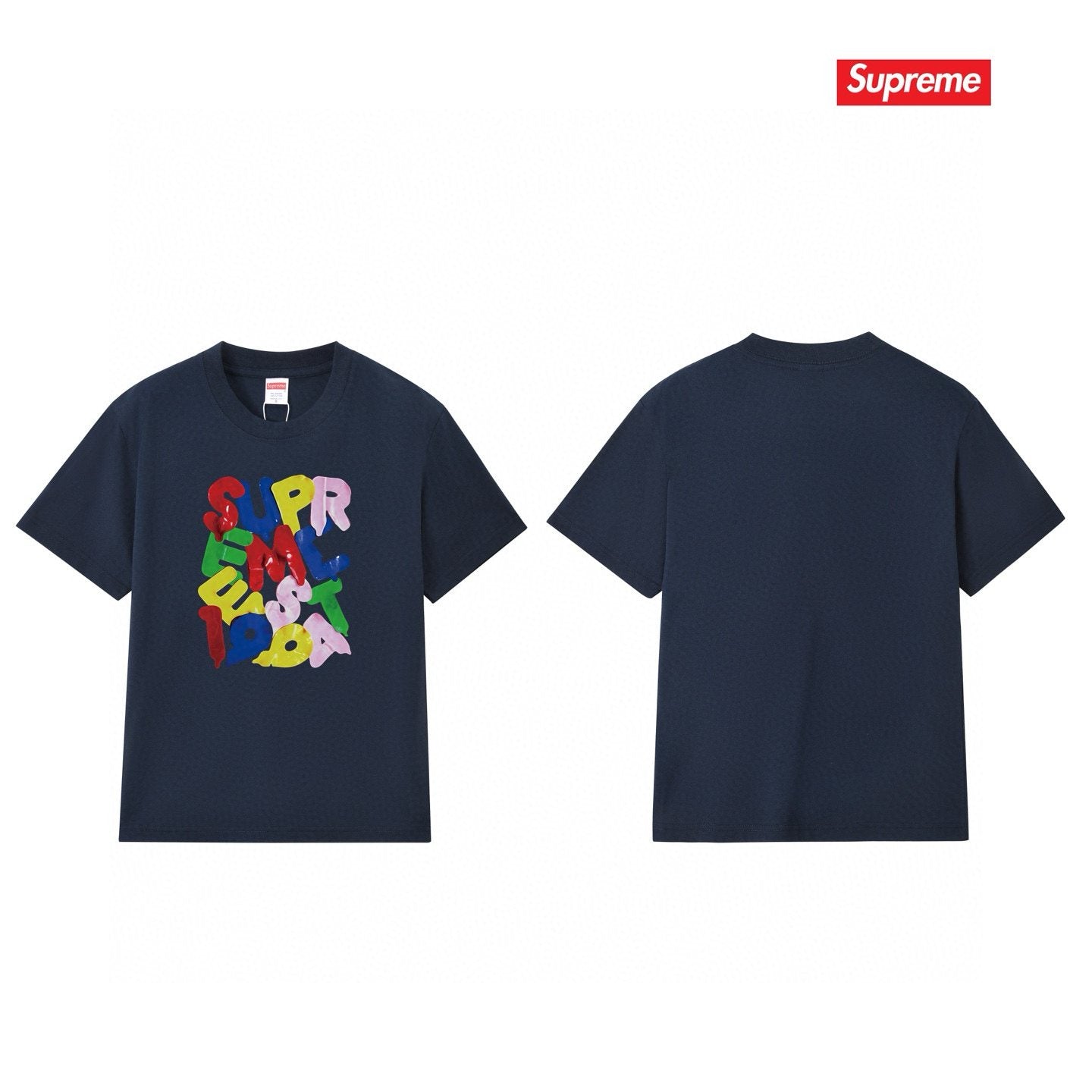Supreme Colorful Letter Graphic T-Shirt — front