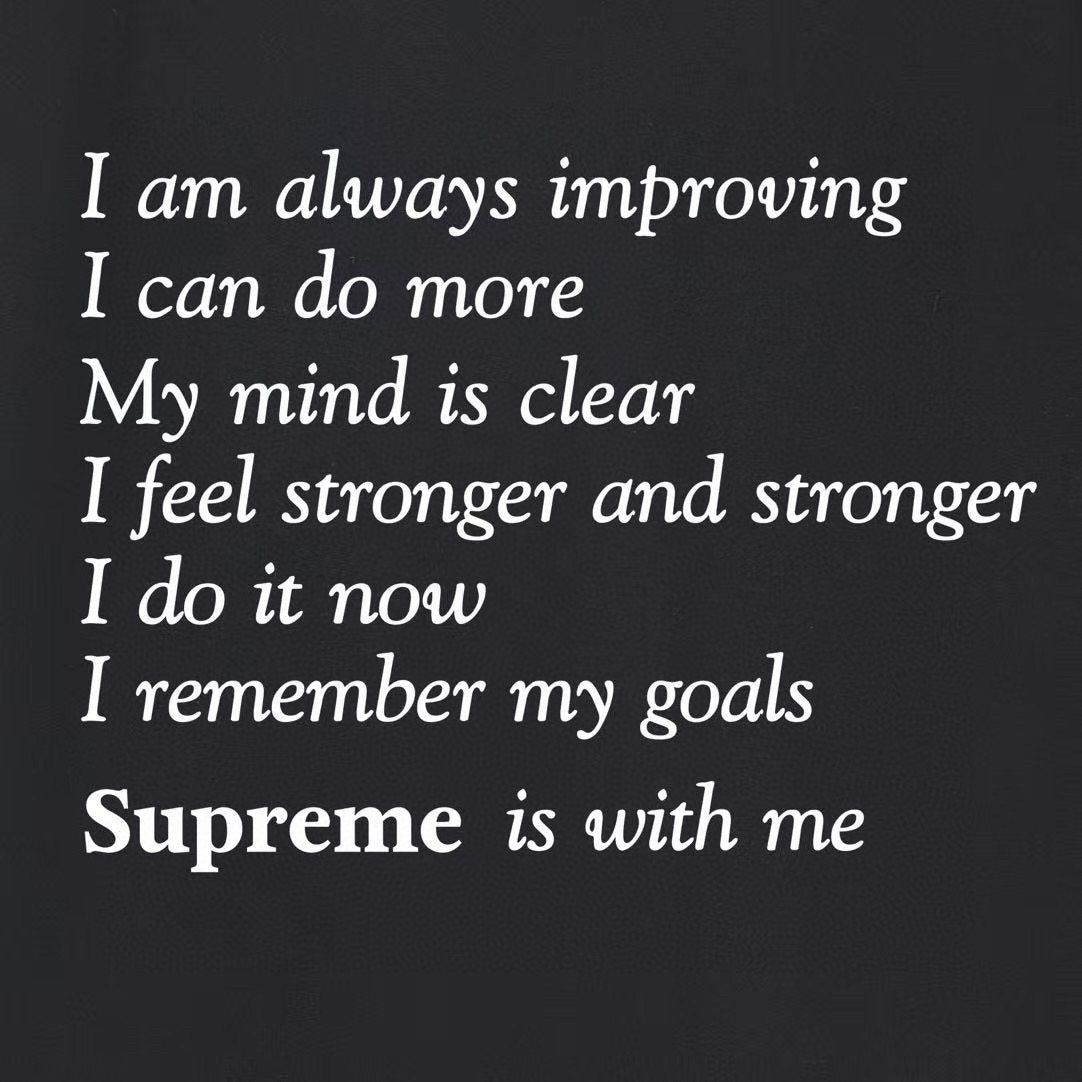 Supreme StayPositive Affirmation Graphic T-Shirt — detail