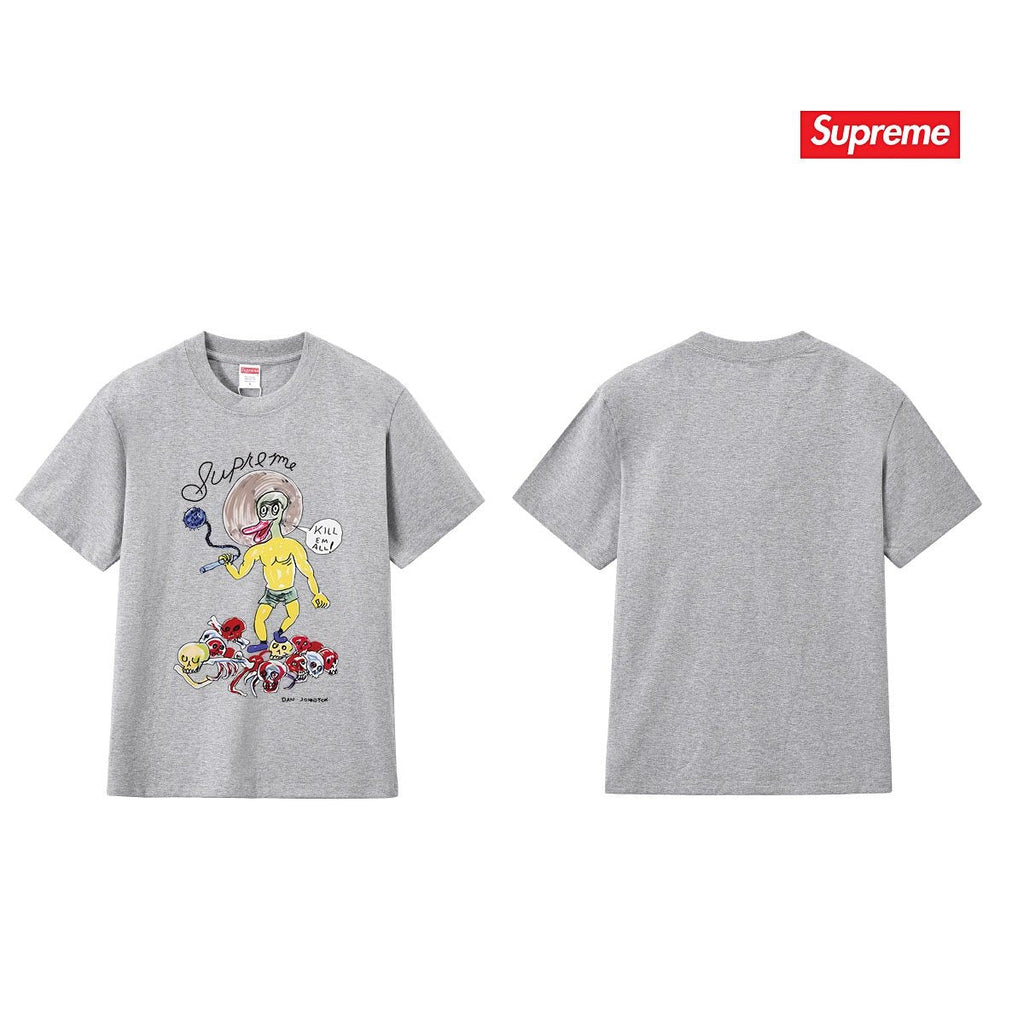 Supreme Cartoon Skull Graphic T-Shirt — back