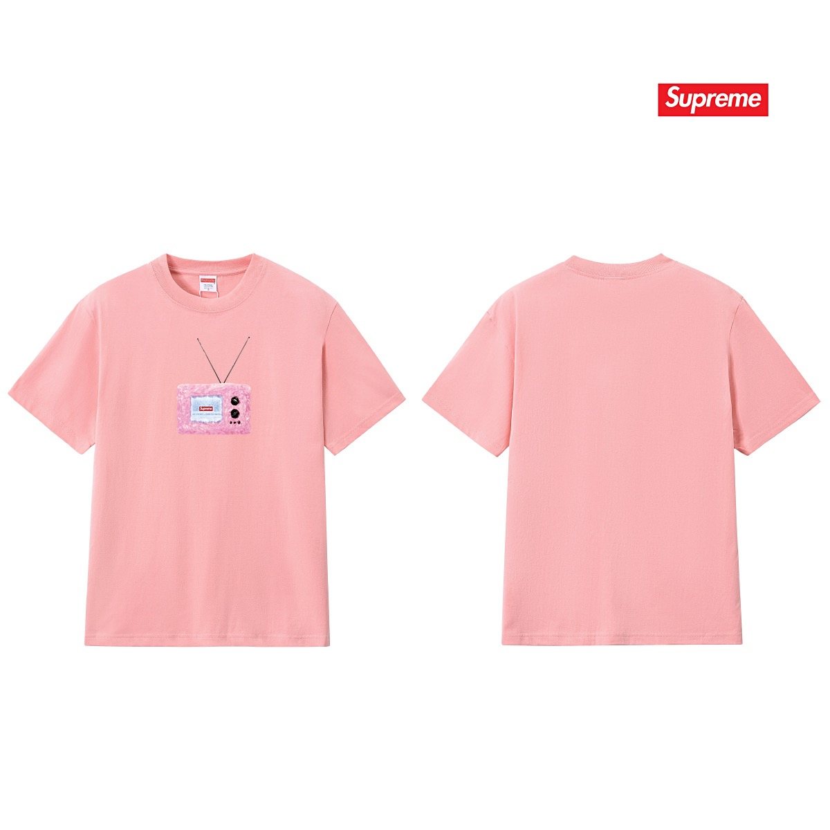 Supreme Pink TV Graphic T-Shirt — back