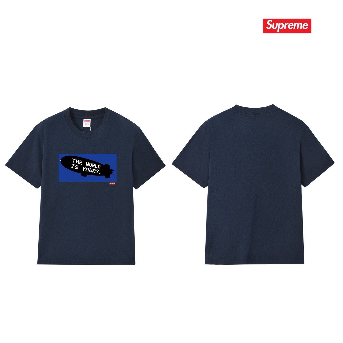 Supreme Blue Rectangle Brush Graphic T-Shirt — back