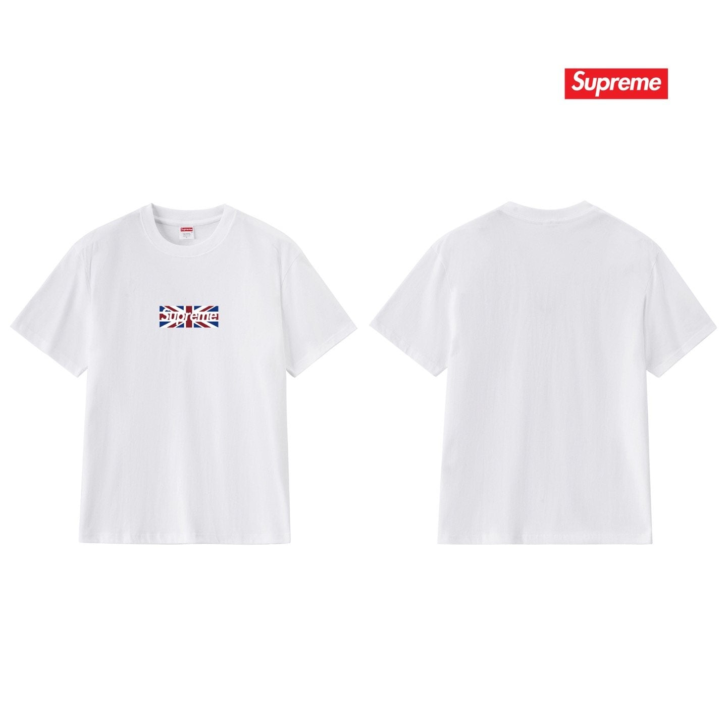 Supreme Union Jack Box-Logo Graphic T-Shirt — back