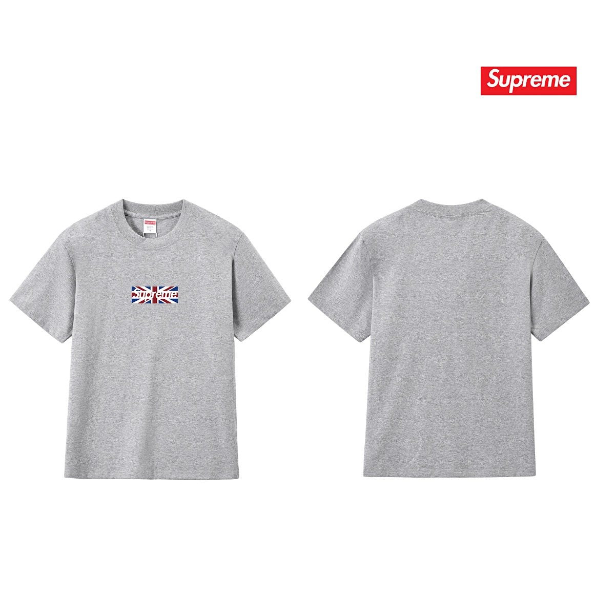 Supreme Union Jack Box-Logo Graphic T-Shirt — back