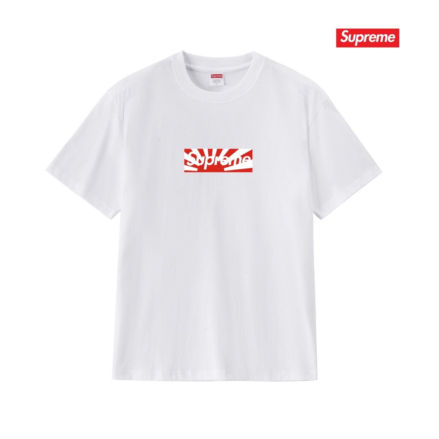 Supreme White Front Graphic Short-Sleeve T-Shirt — hero
