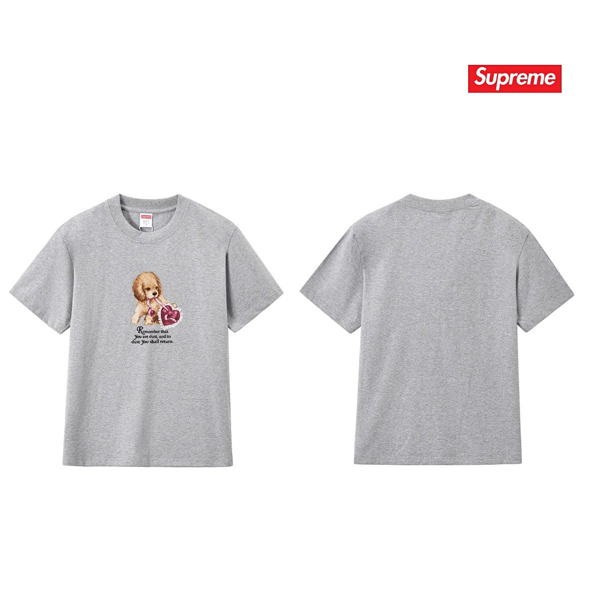 Supreme Dog and Heart Graphic T-Shirt — back