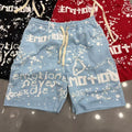 MIXED EMOTION Graffiti Paint Splatter Drawstring Shorts — hero