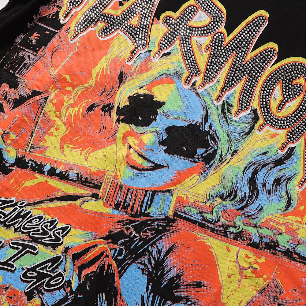 HARMONY Baseball Player Rhinestone Graphic T-Shirt — detail