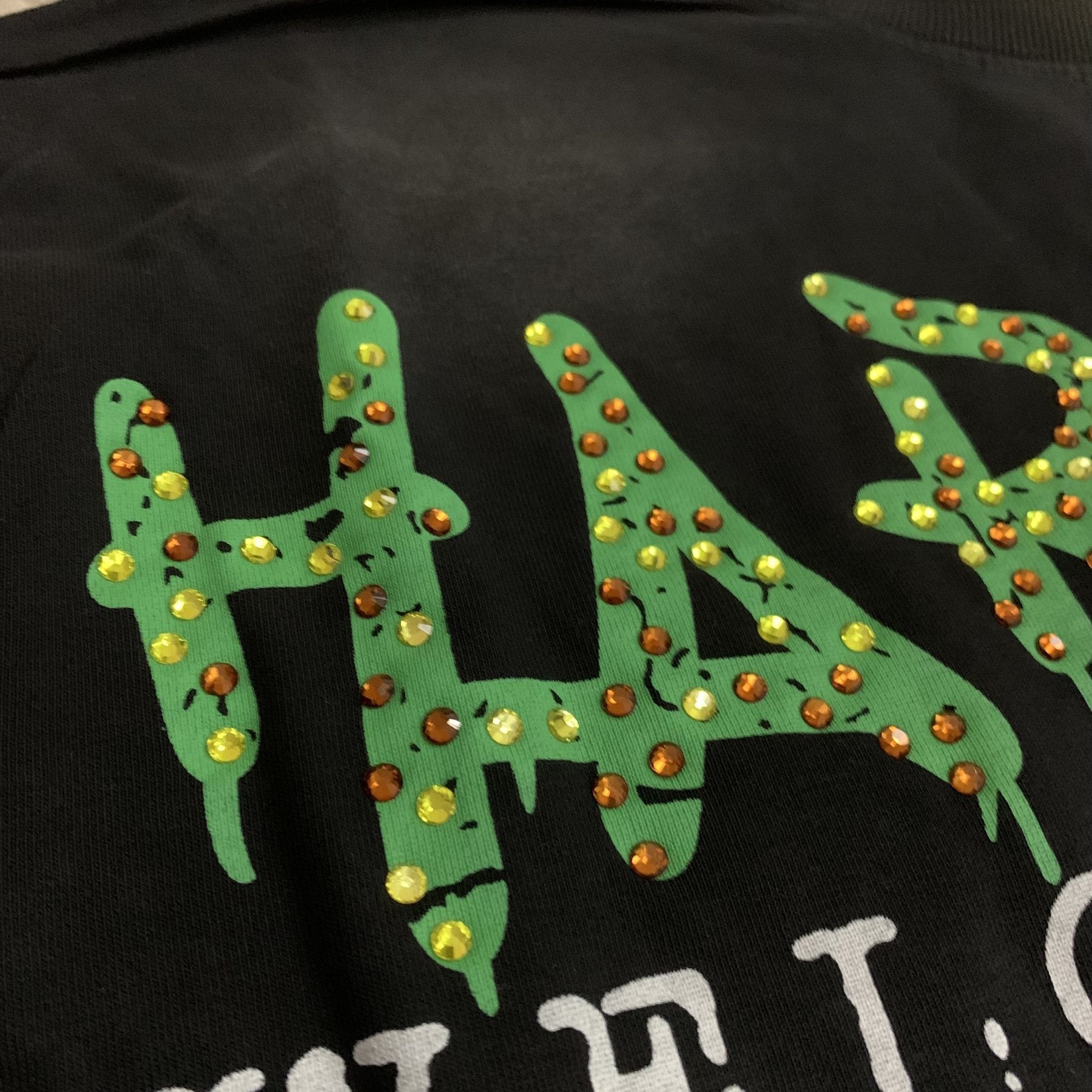 HARMONY Black Front and Back Graphic T-Shirt — detail