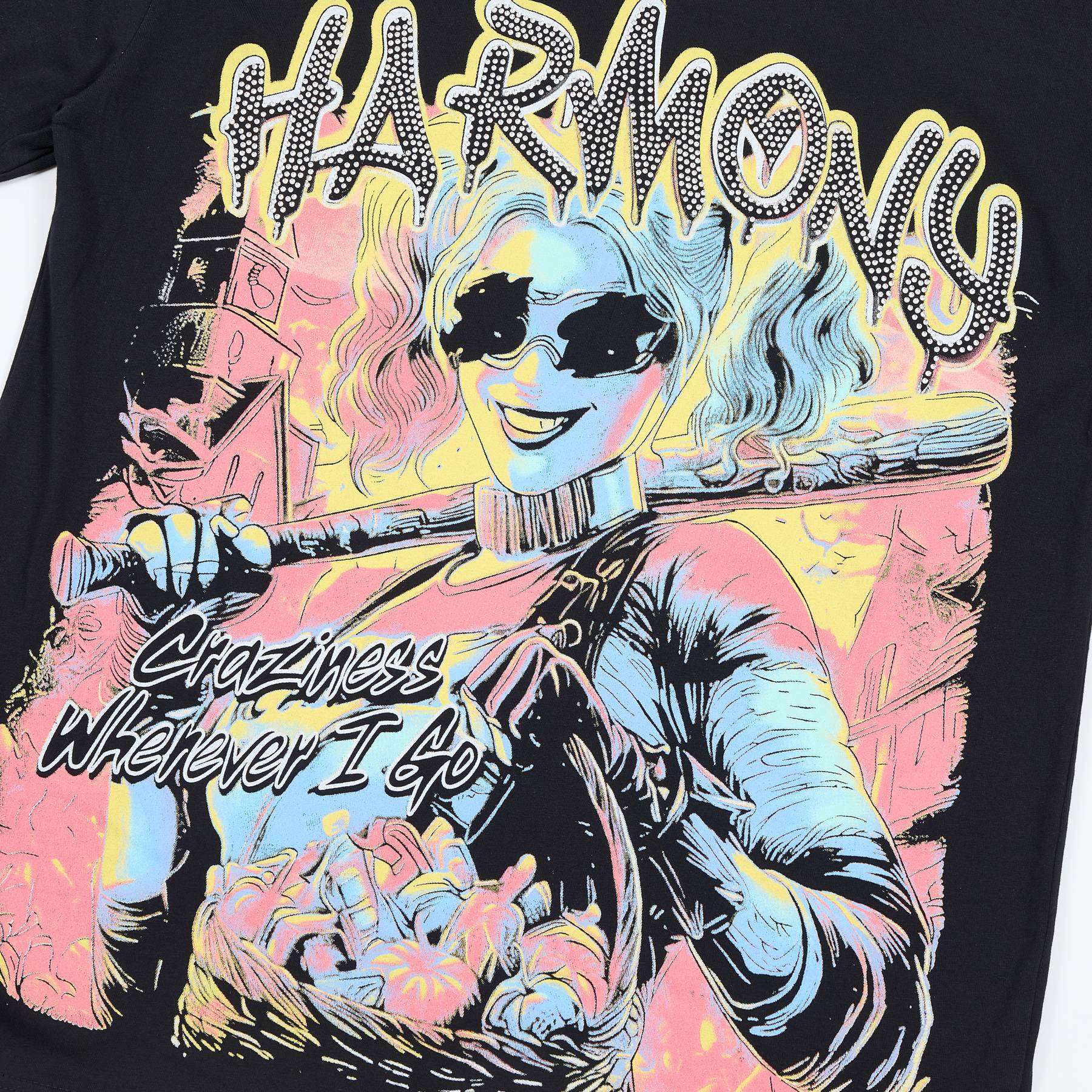 HARMONY Anime Graphic Short-Sleeve T-Shirt — detail