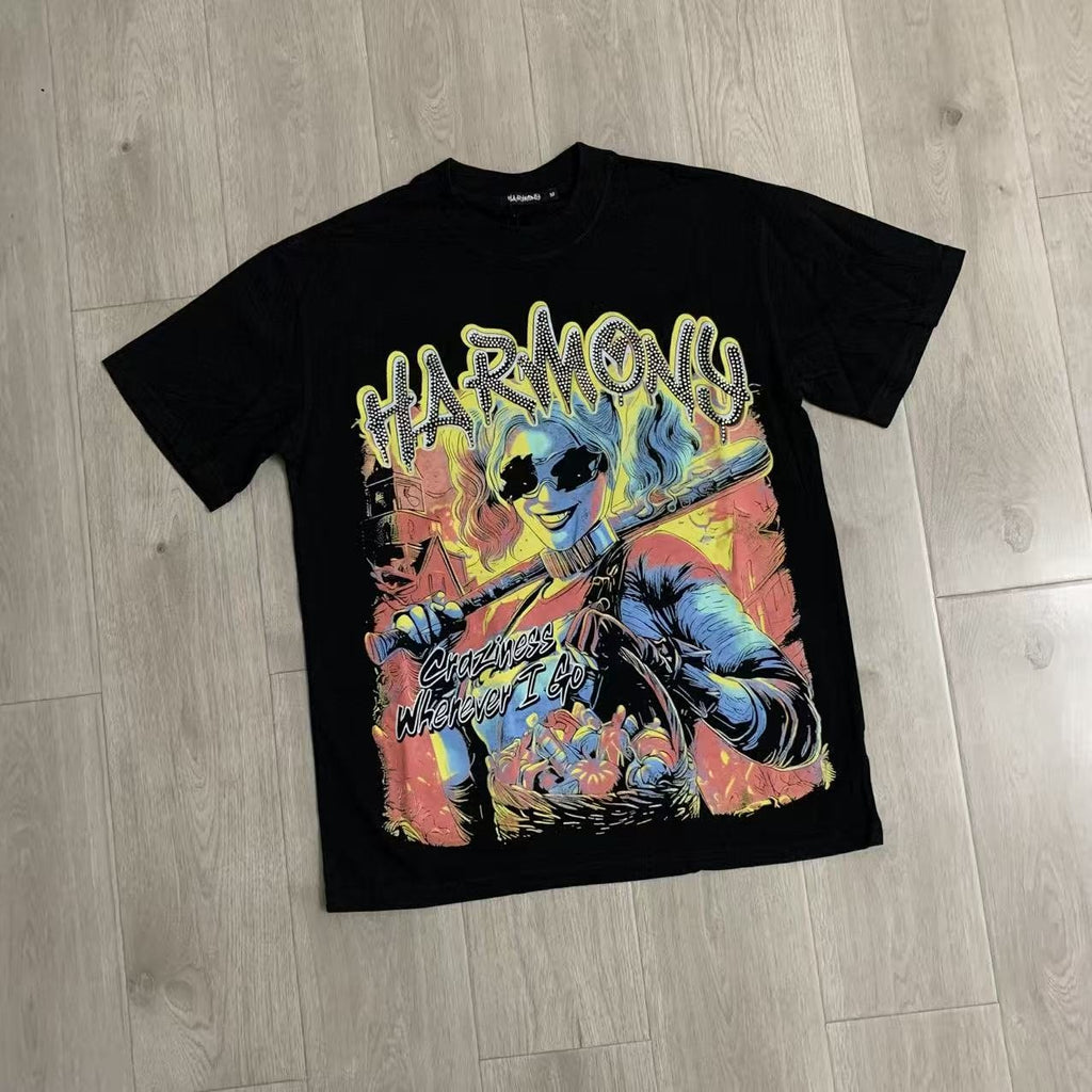 HARMONY Anime Graphic Short-Sleeve T-Shirt — front