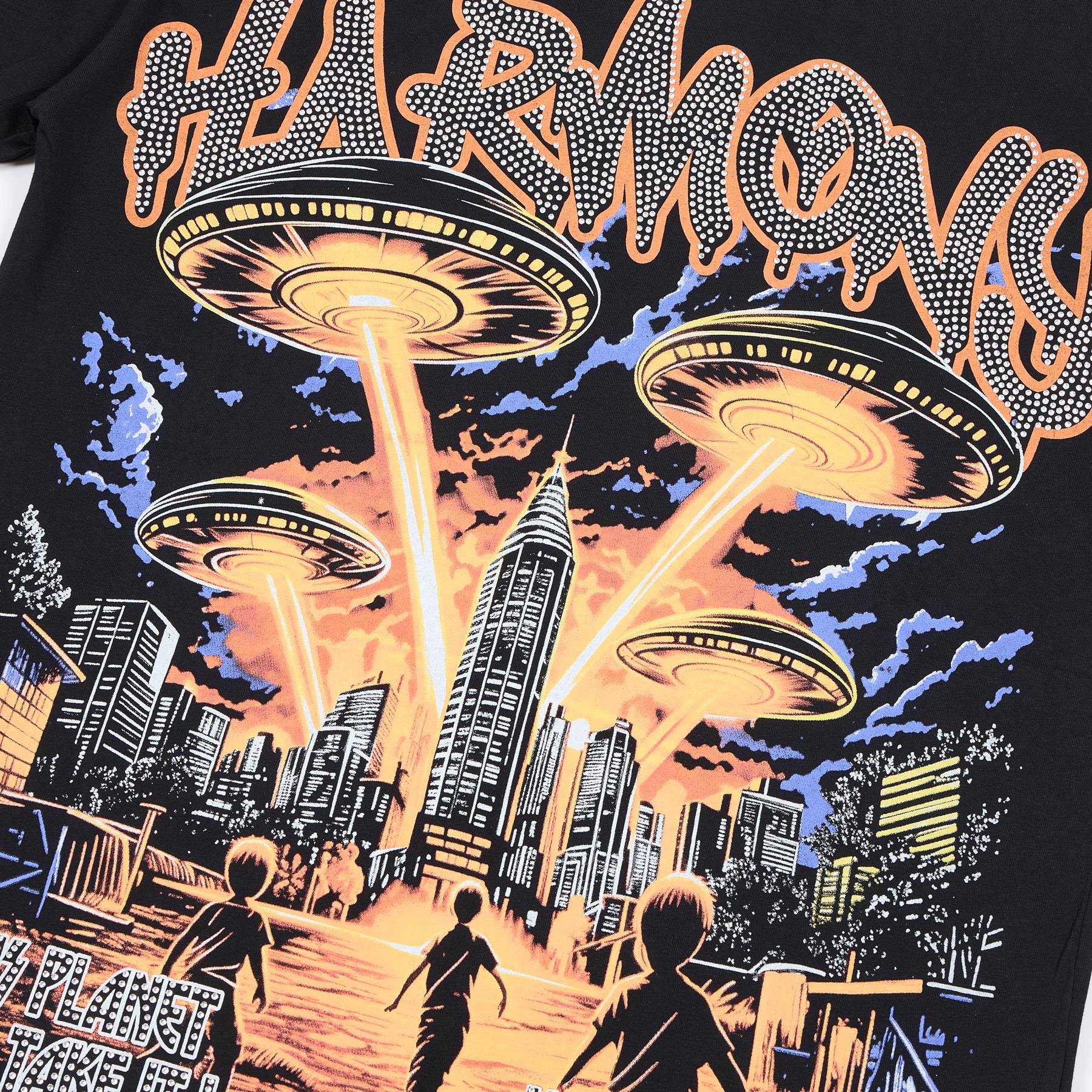 HARMONY Rhinestone Graphic T-Shirt — detail
