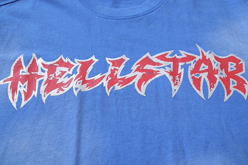 Hellstar Washed Blue Graphic T-Shirt — detail