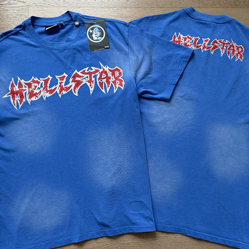 Hellstar Washed Blue Graphic T-Shirt — context