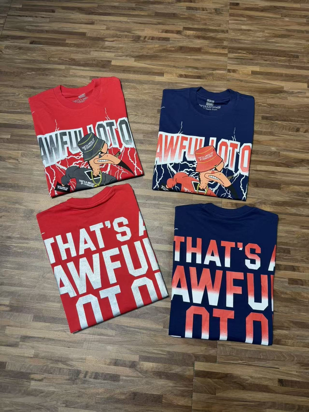 THAT'S A AWFUL LOT OF COUGH SYRUP Lightning Cartoon Graphic T-Shirt — context