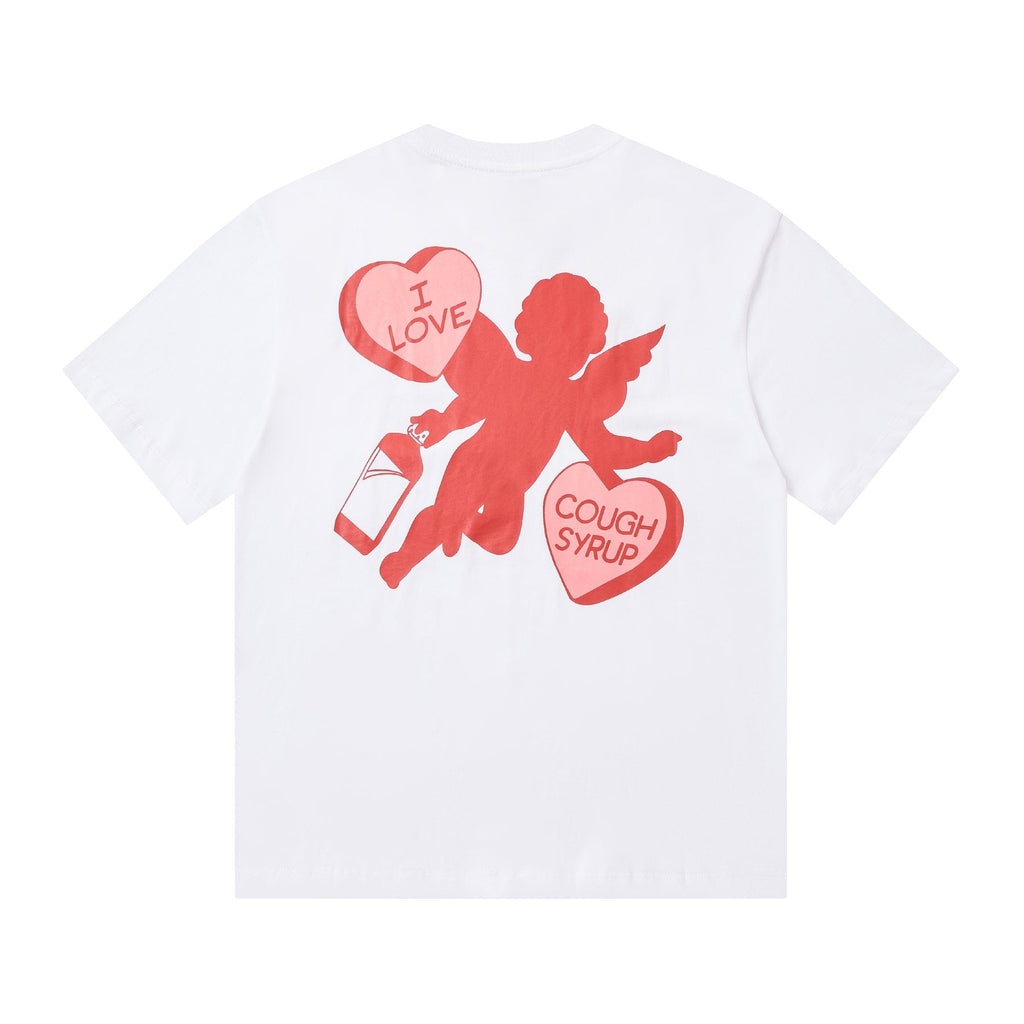 THAT'S A AWFUL LOT OF COUGH SYRUP Cupid Heart Graphic T-Shirt — back