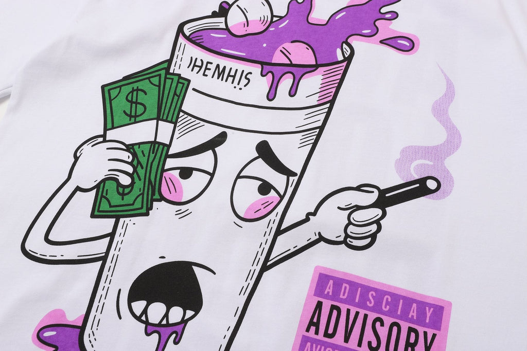 THAT'S A AWFUL LOT OF COUGH SYRUP White Front & Back Graphic T-Shirt — detail