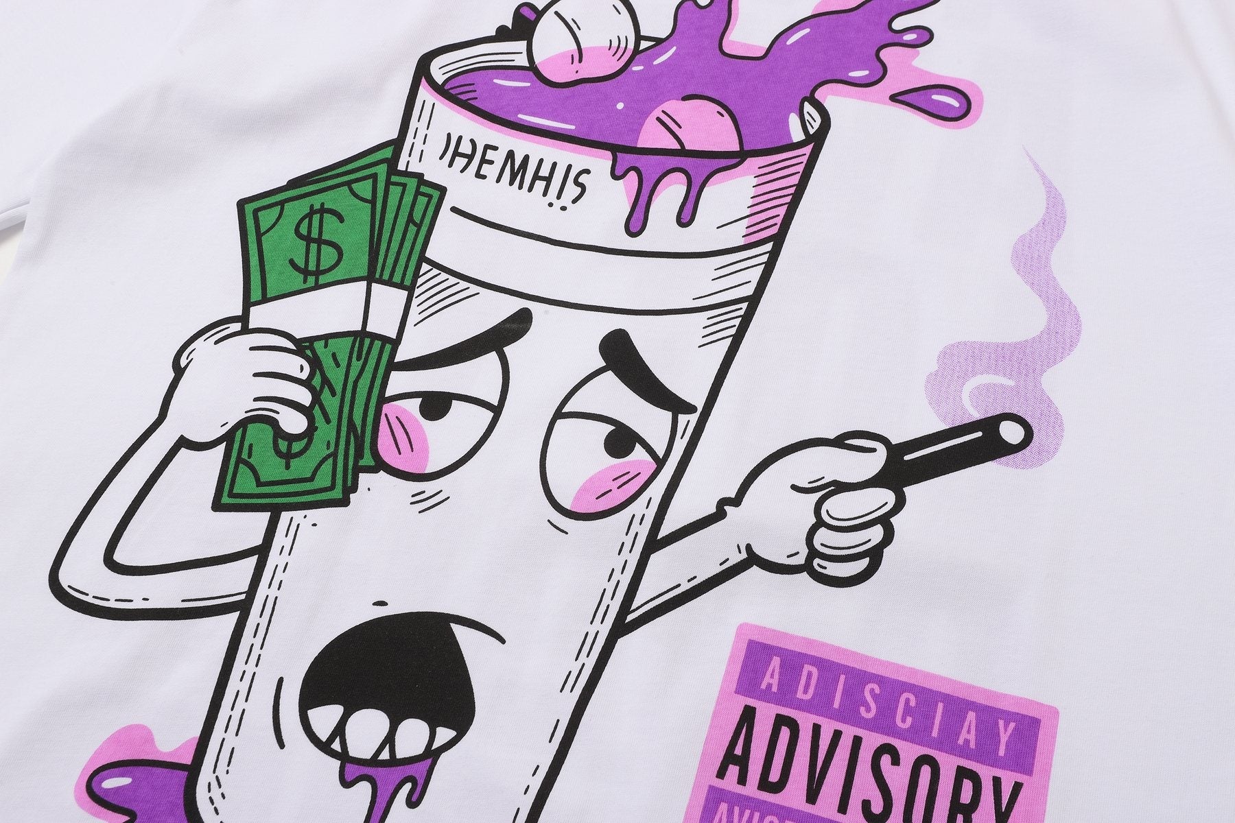 THAT'S A AWFUL LOT OF COUGH SYRUP White Front & Back Graphic T-Shirt — detail