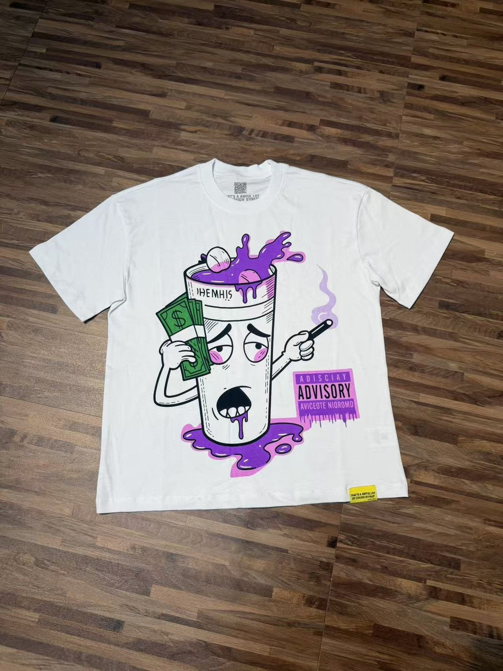 THAT'S A AWFUL LOT OF COUGH SYRUP White Front & Back Graphic T-Shirt — front