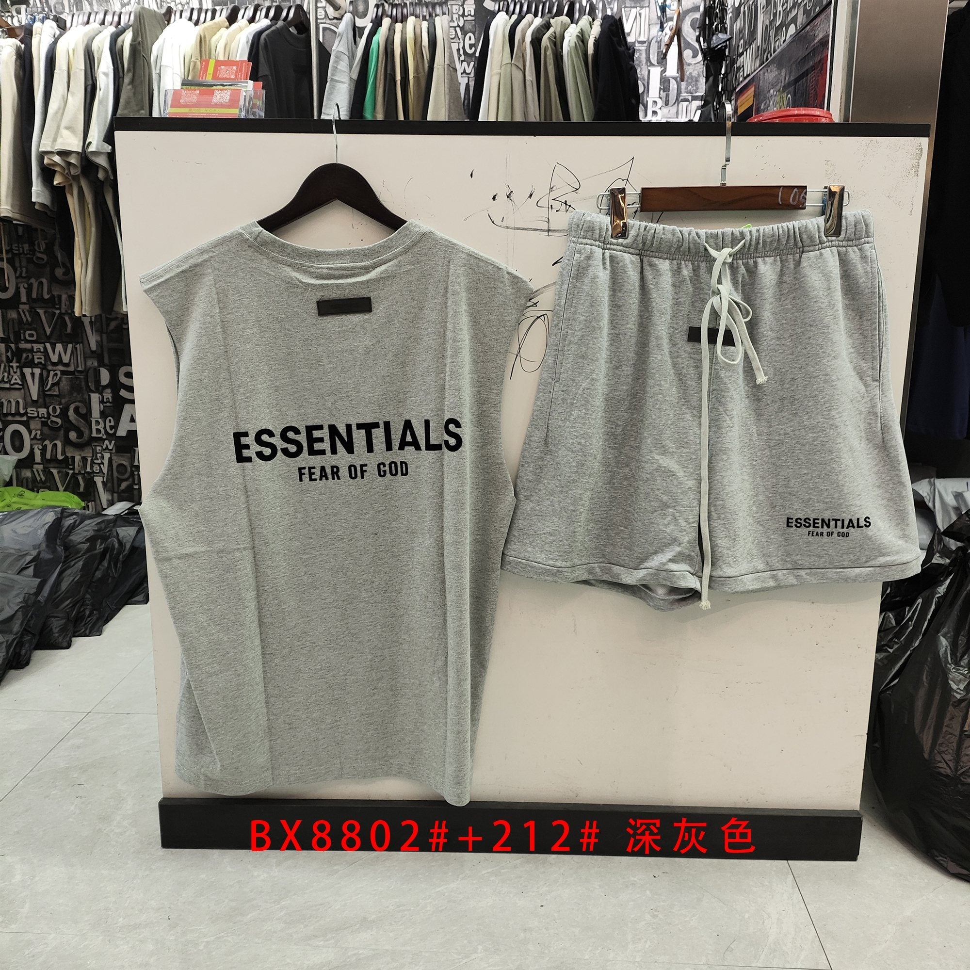 ESSENTIALS Sleeveless Top & Drawstring Shorts Set — hero