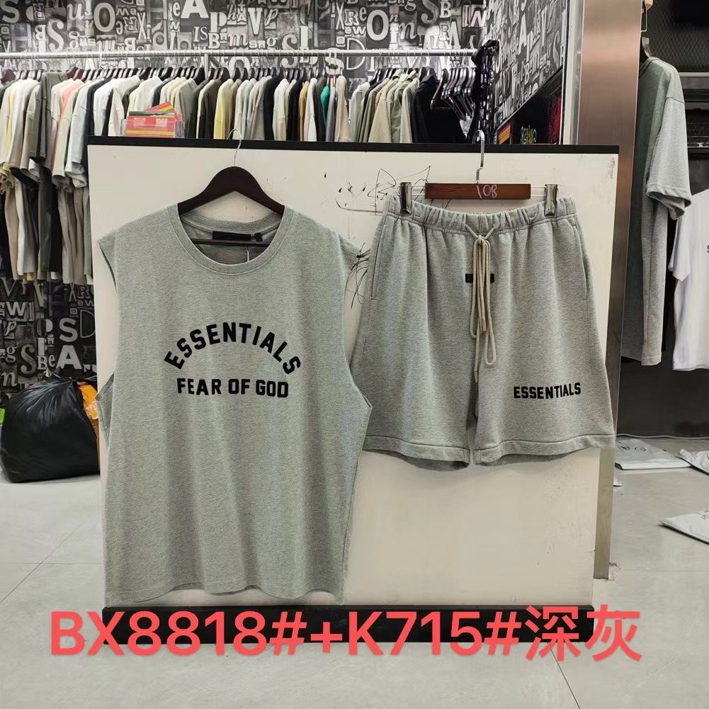 ESSENTIALS Graphic Sleeveless Top & Shorts Matching Set — front